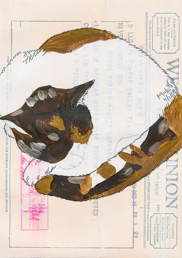 Ephemera Painting - start inking the image